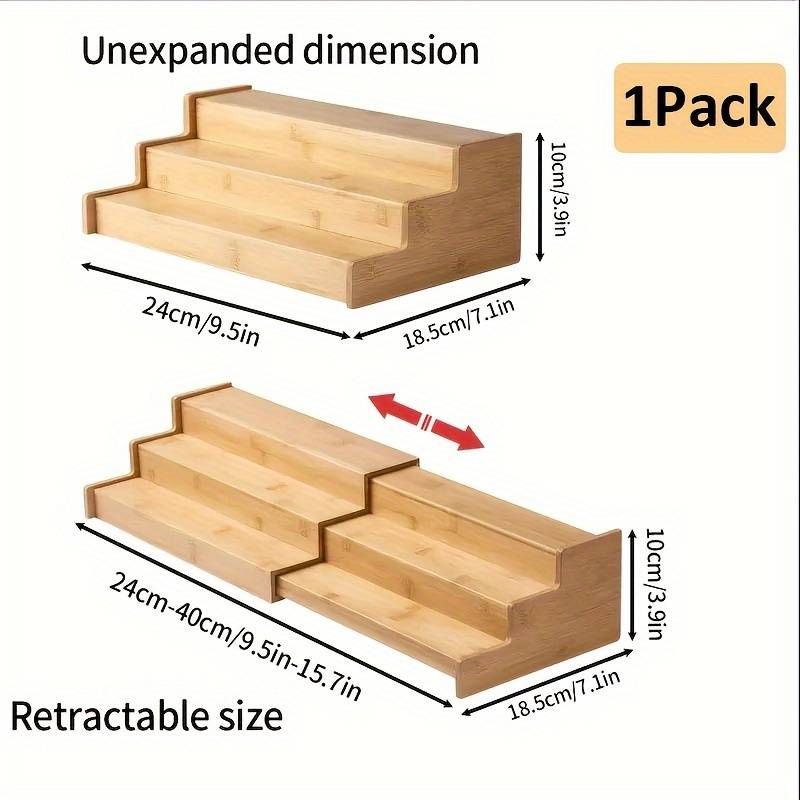 Temu Bamboo Spice Rack 3 Tier Ladder