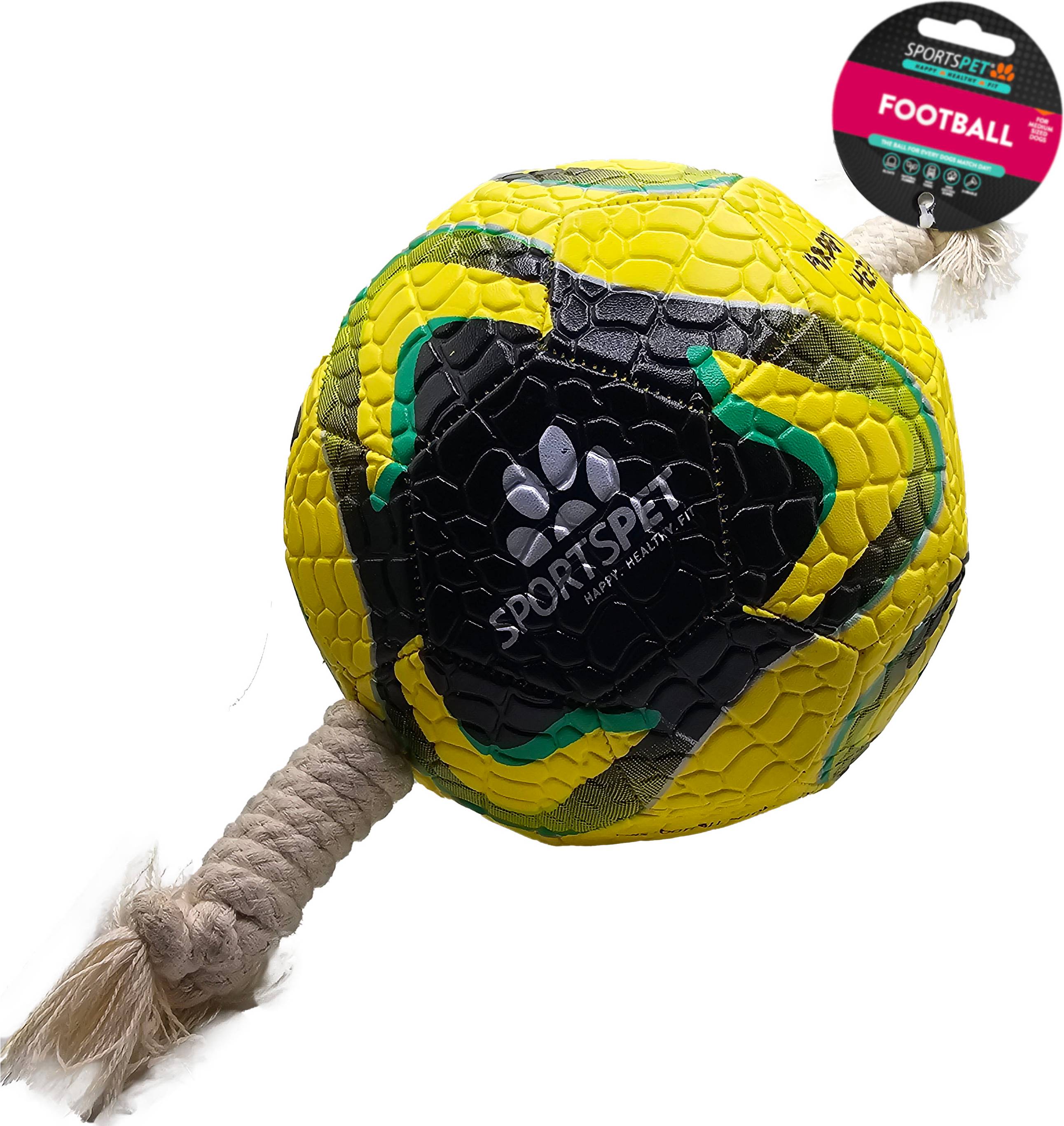 Football Rope Ball Interactive Play Dog Toy