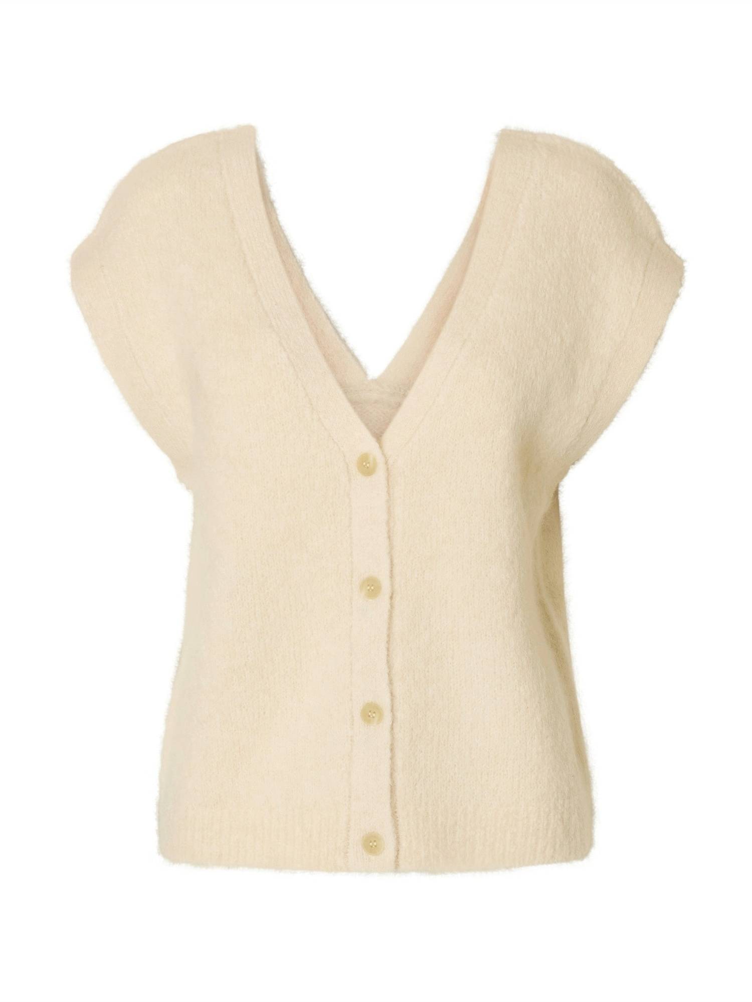 Selected Stickad Väst Slfgabella - Beige