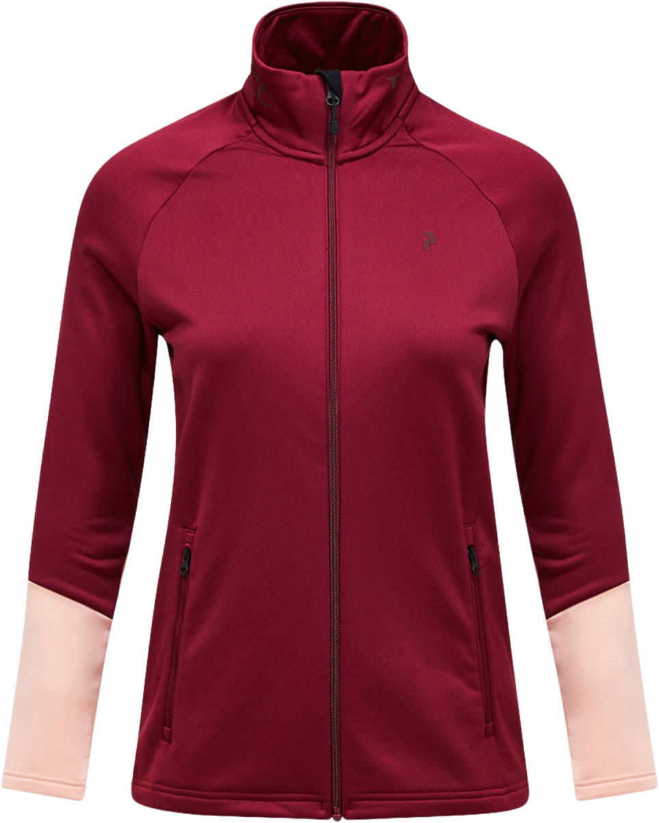 Peak Performance Layer Rider Essentials Zip - Weinrot/Pfirsich