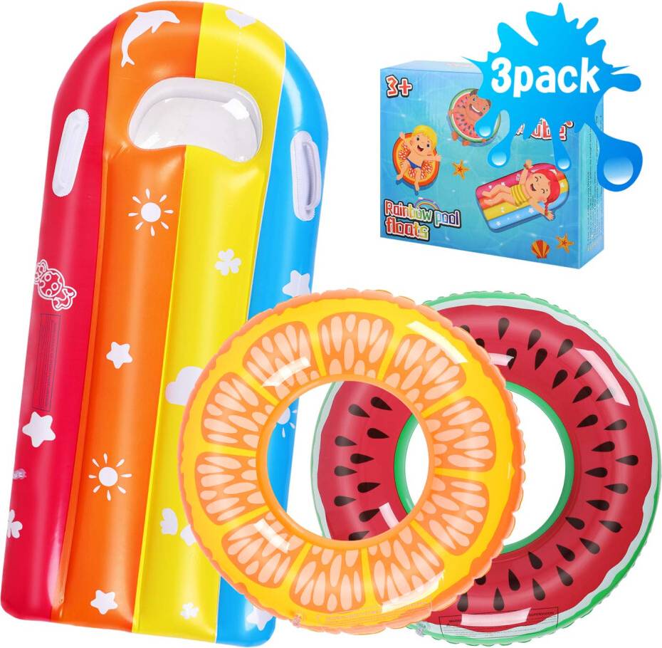 3 Pack Swim Ring Inflatable Pool Floats