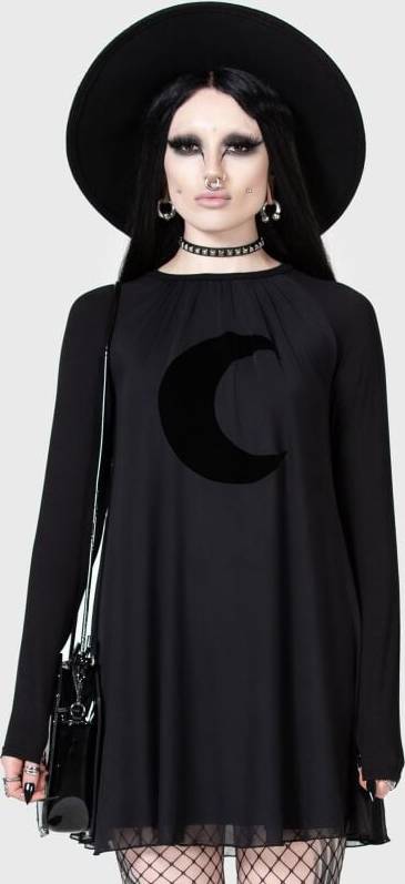 killstar Lunar Apex Raglan Dress - Sort