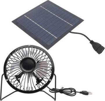5W Solar Panel Powered Fan Kit