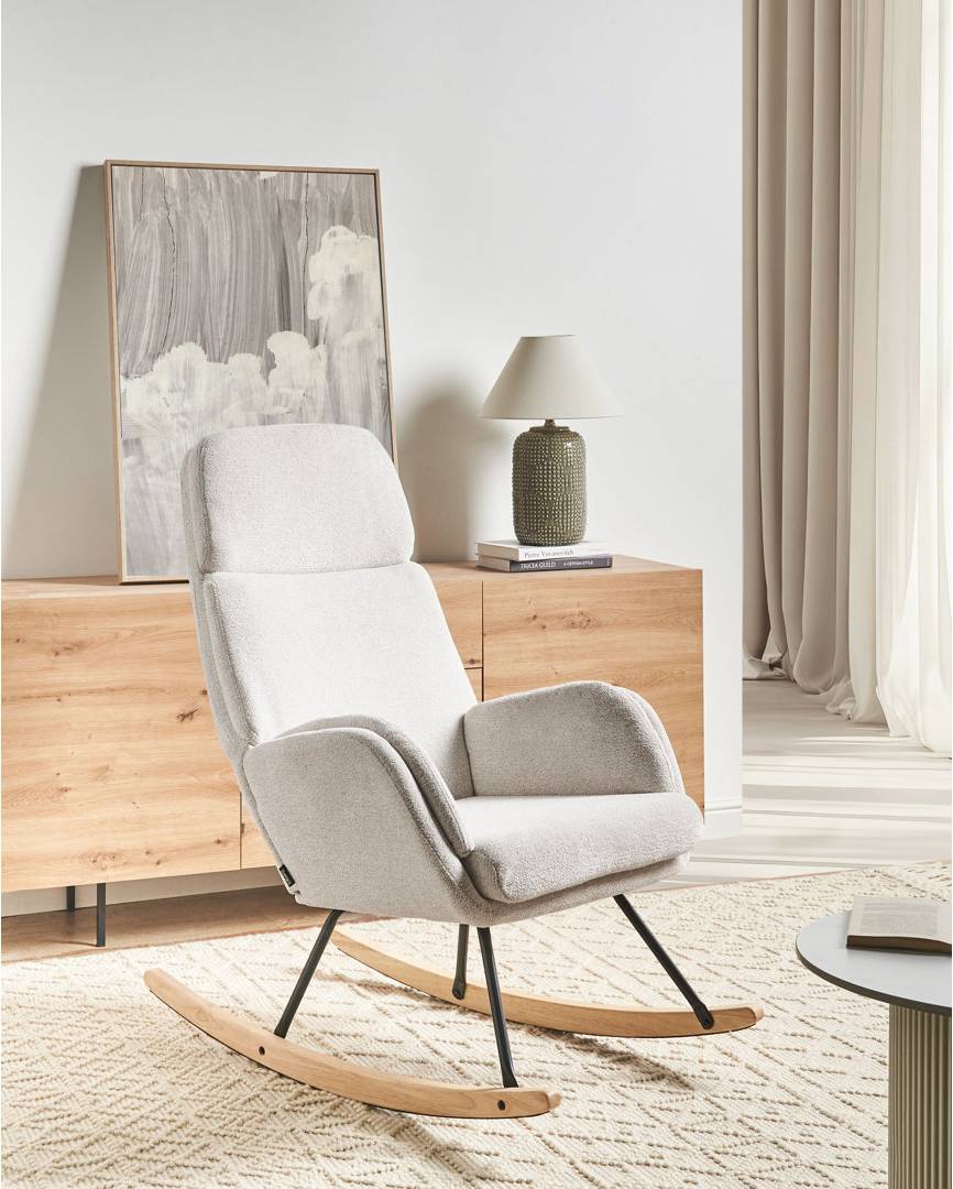Mikado KVELIA White Rocking Chair