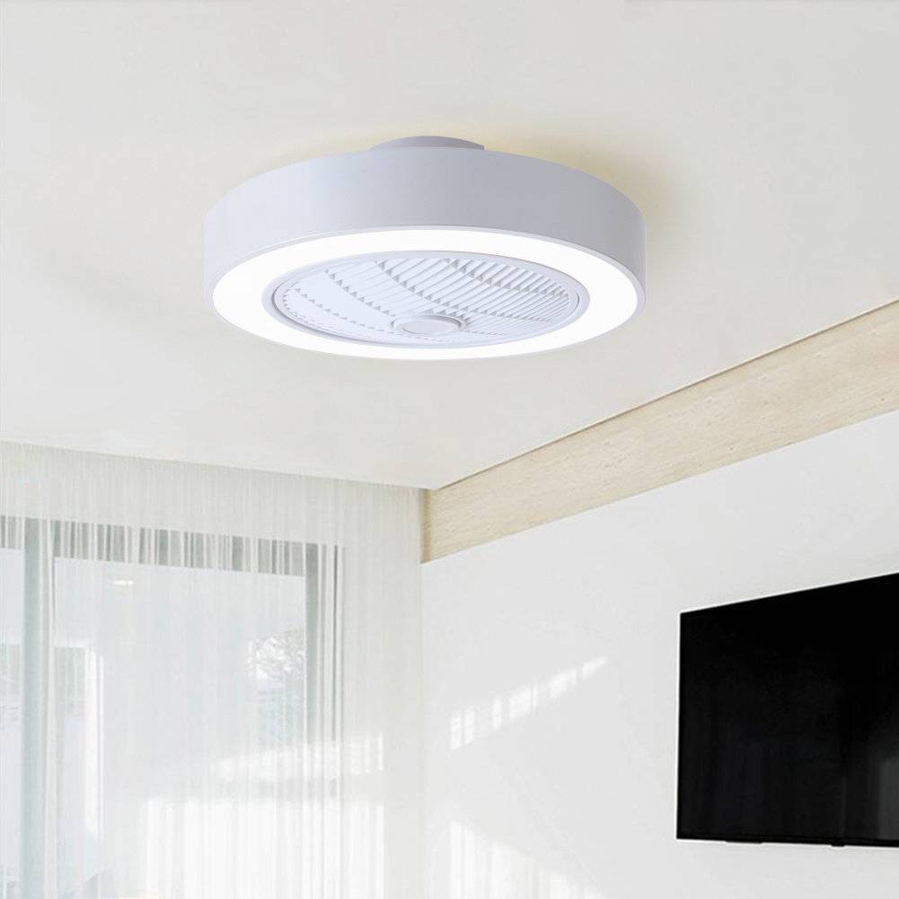 Metro Lane Round LED Ceiling Light Fan With Remote White