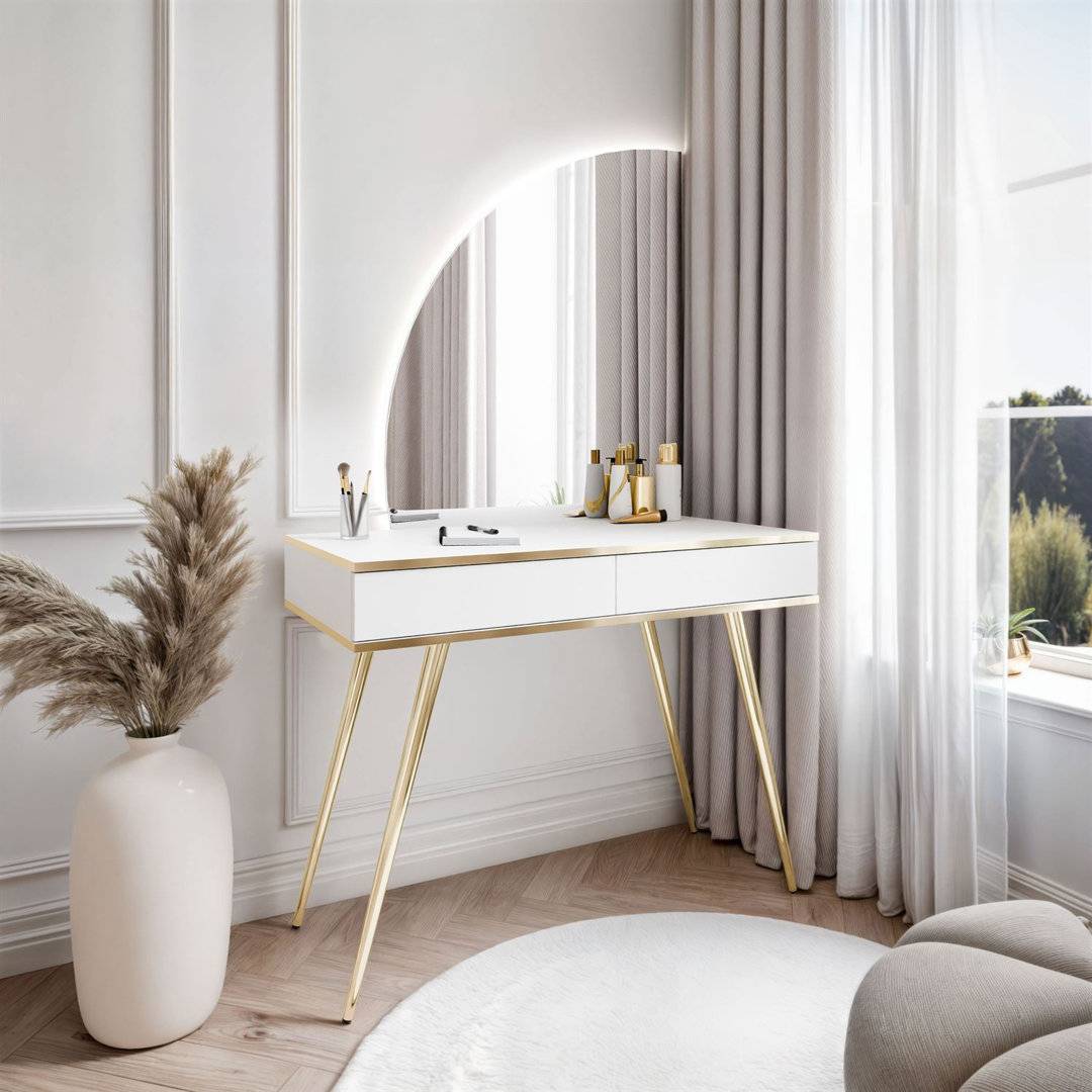 Brayden Studio with Mirror and LED Lighting Dressing Table