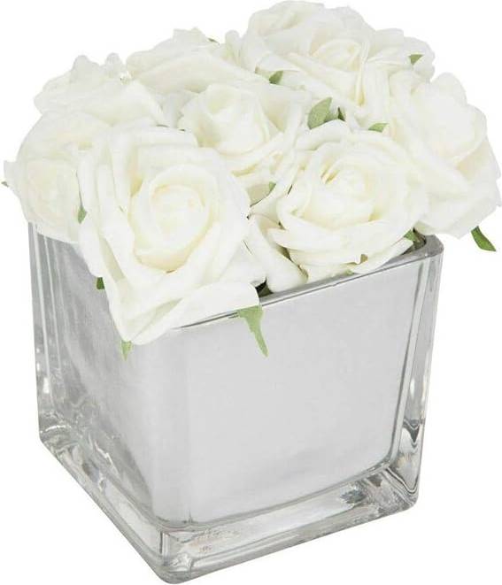 White Roses Cubic Flower 15 cm