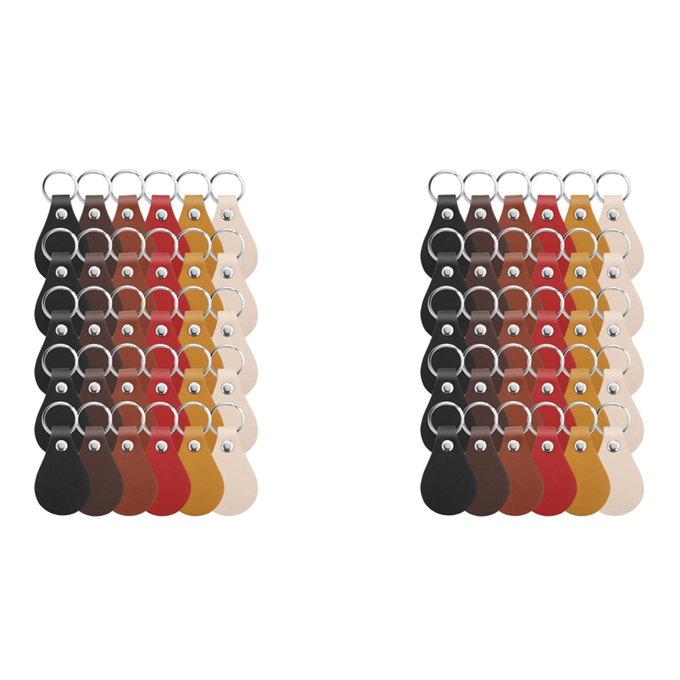 Spactz Leather Keychain PU Key Fobs Rivets Ring
