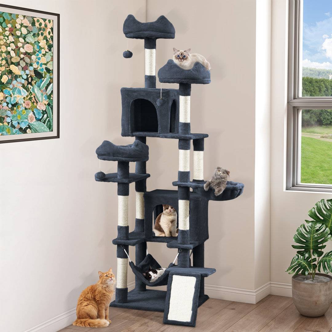Latitude Run Multi-Level Cat Tree With Scratching Posts Hammock