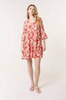 Blue Vanilla Ric Rac Smock Shirt Dress - Orange