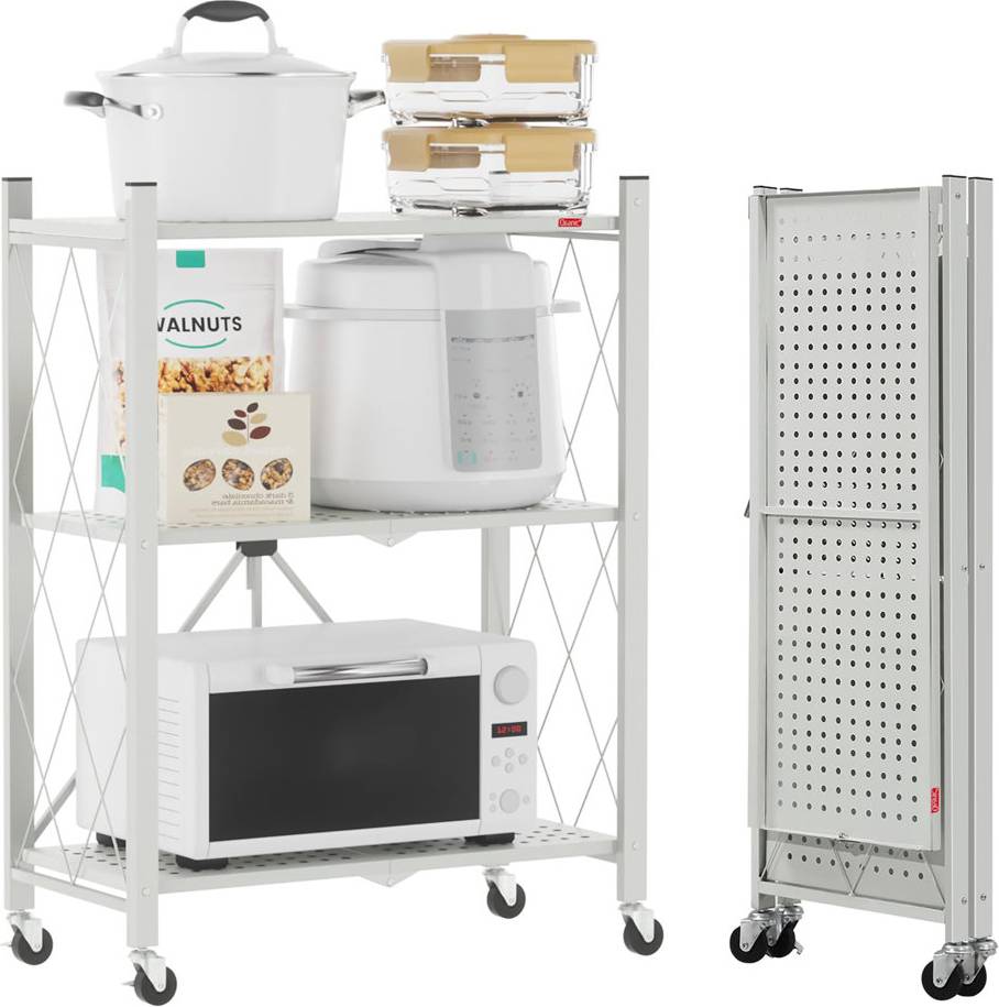 Flash 62cm W Metal Unit With Wheels Shelving System