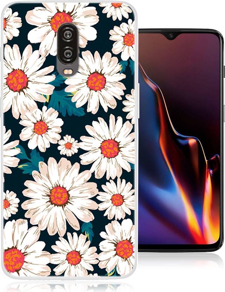 OnePlus 6T Pattern Printing Case White Daisy