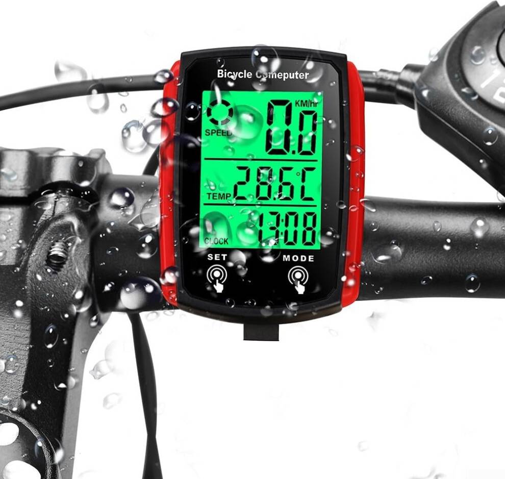 Wired Bike Computer Speedometer Waterproof LCD