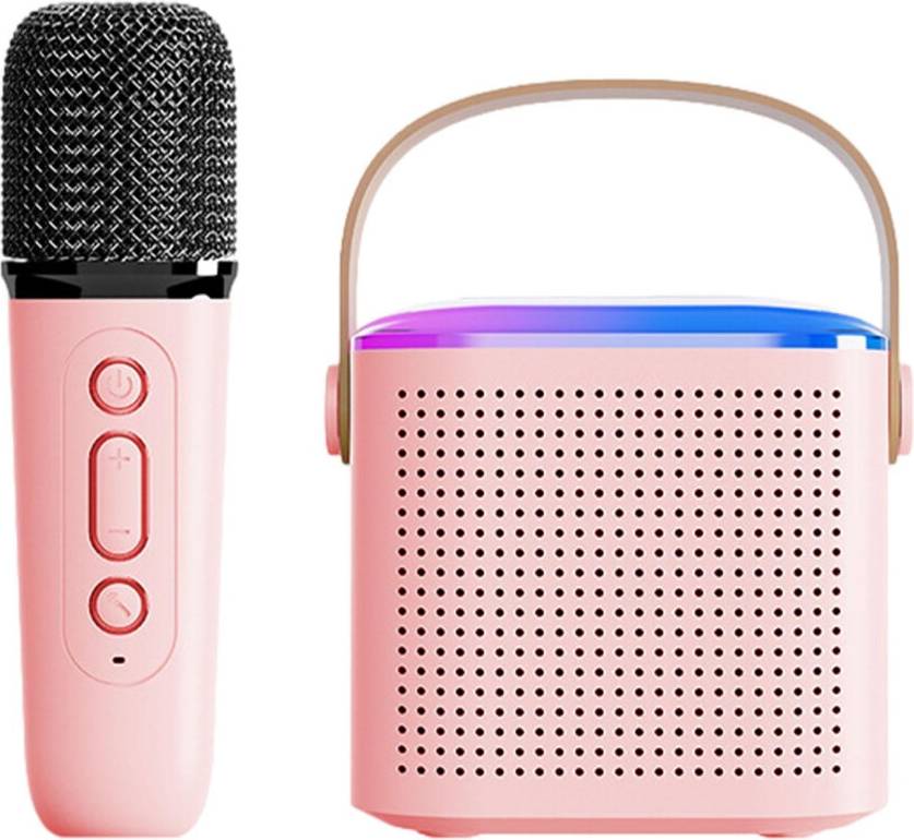 Kids microphone and speaker Portable Karaoke Machine Set Rose Red