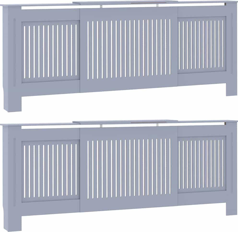 vidaXL Radiatorcover 2 Pcs Grå
