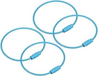 Uxcell Cable Key Rings 6-Inch 155mm - Navy Blue
