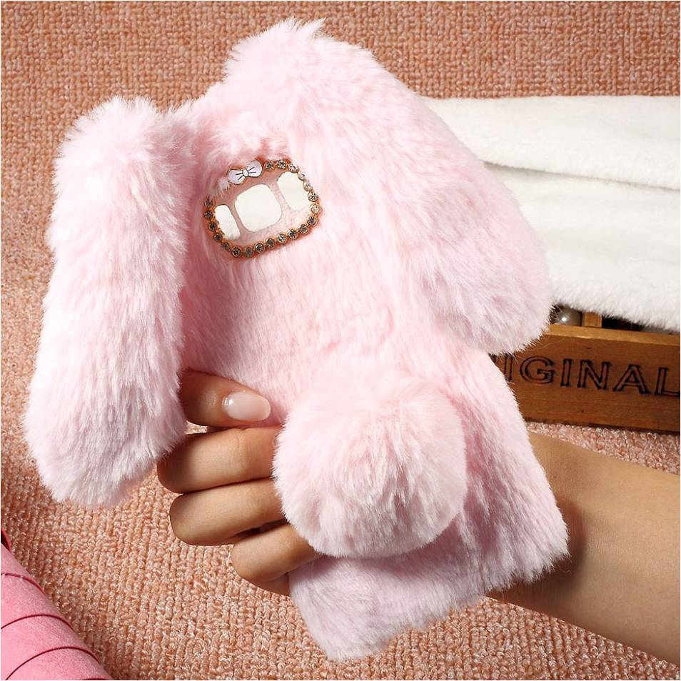 Samsung Fluffy Rabbit Galaxy S8 Skal Rosa