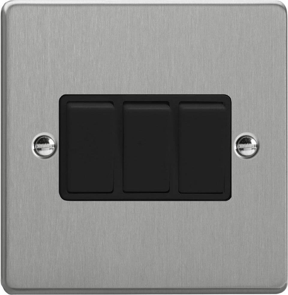 Varilight XDE3B.BS Essential Brushed Steel Rocker Switch