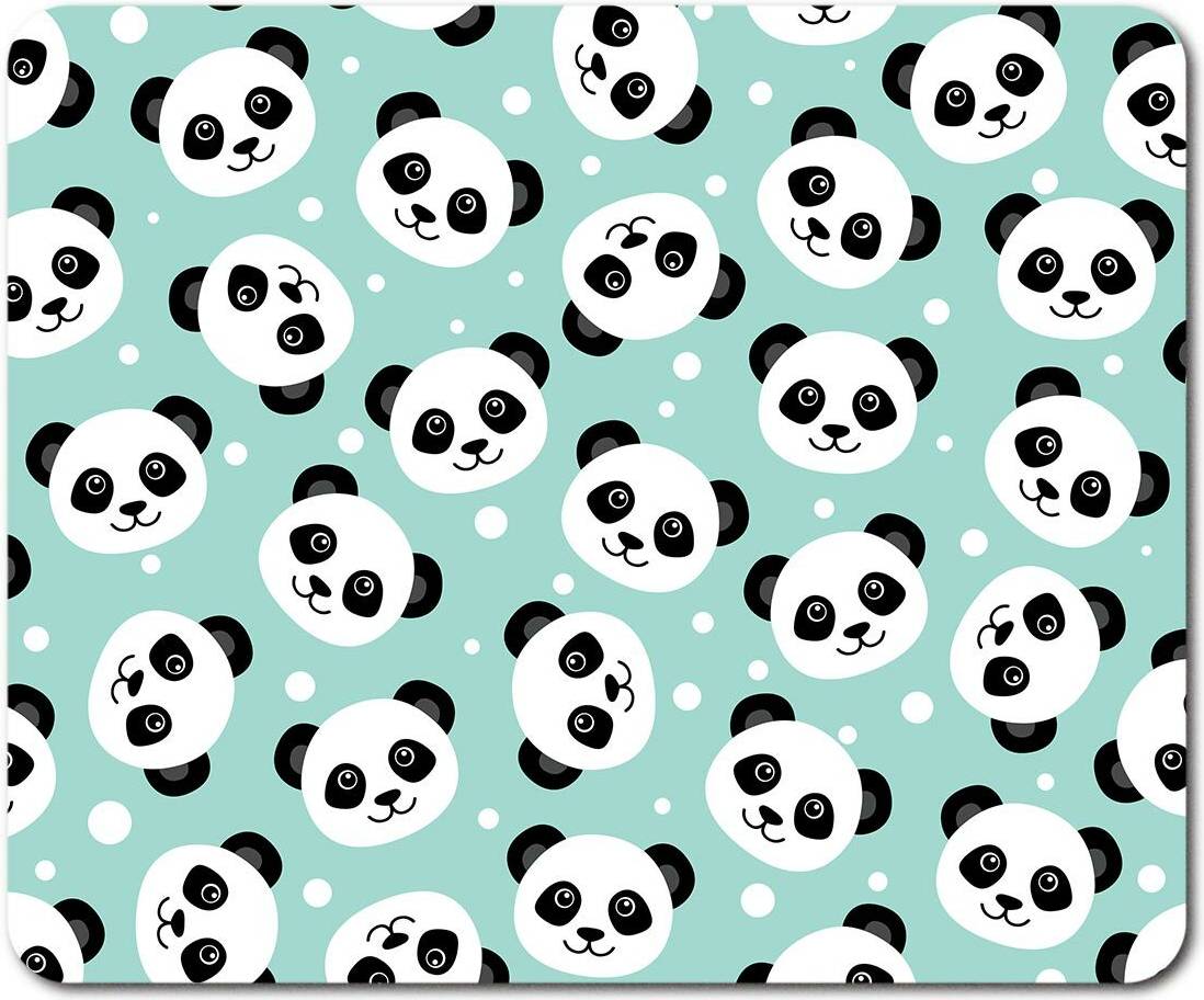 Destination Rectangle Mouse Mat Cartoon Panda Bear Faces