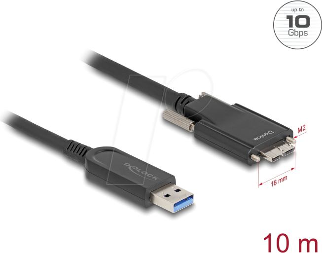 DeLock USB 2.0 USB Kabel Sort 10m