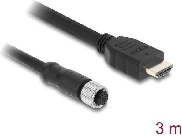 Delock Videoadapterkabel 3m Sort