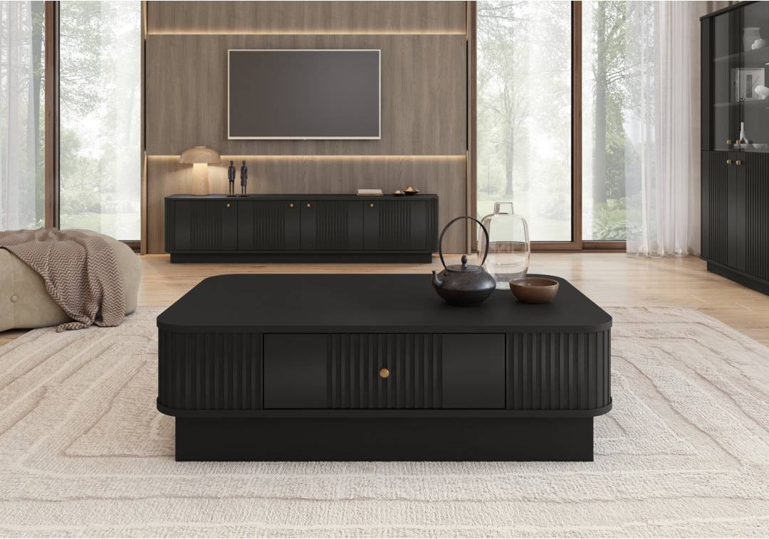 Vesper With Drawer Gold Coffee Table