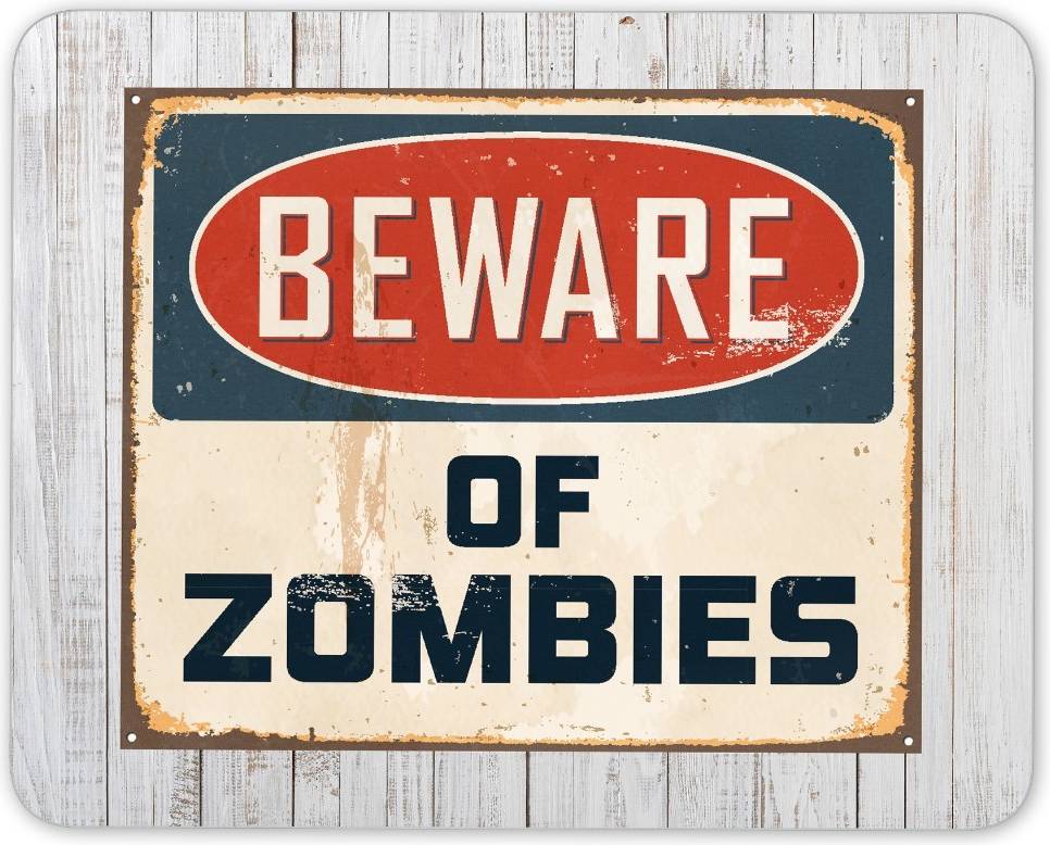 Destination Vinyl Zombies Sign Mouse Mat Pad