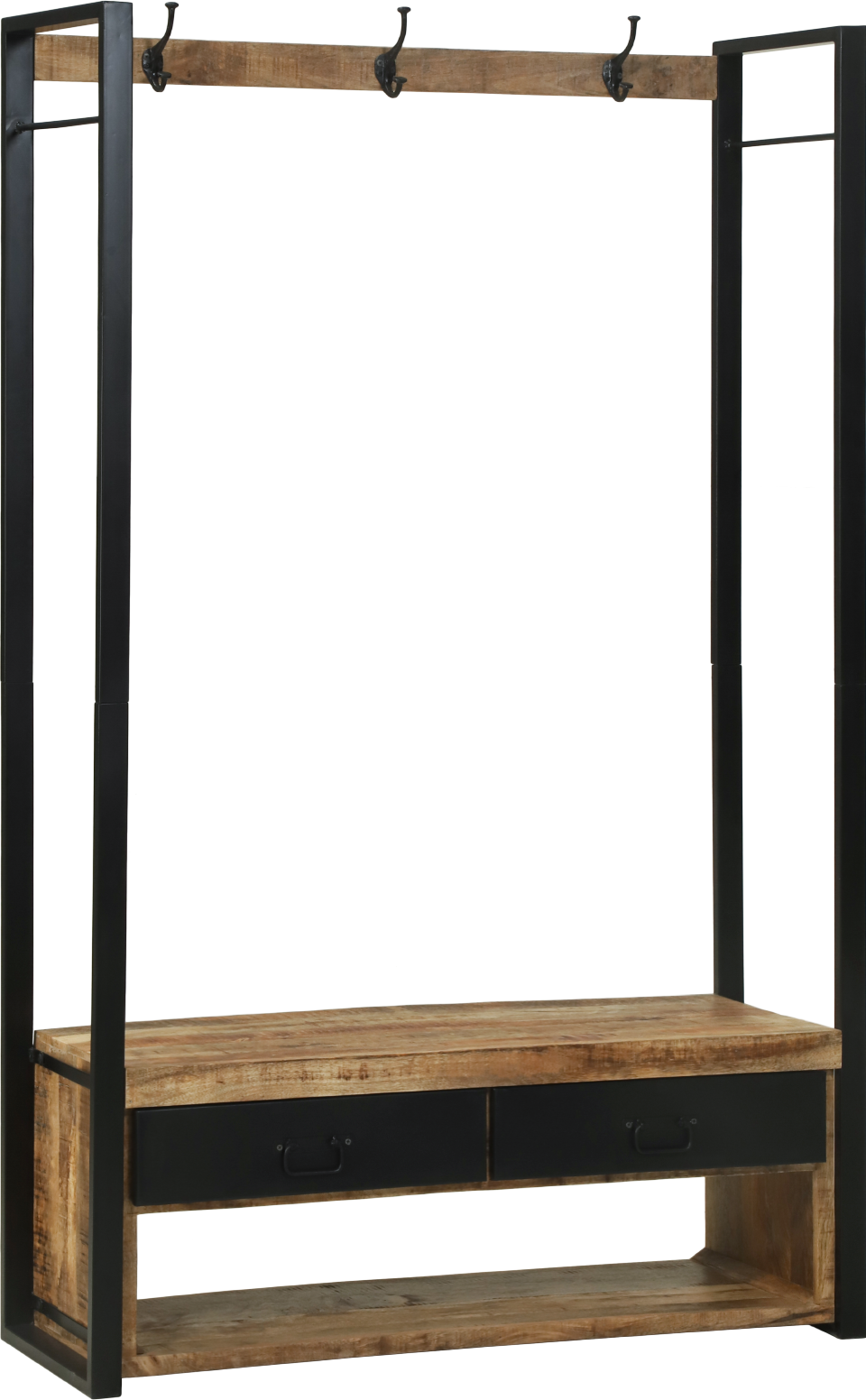 vidaXL Brown Solid Mango Wood Clothes Rack