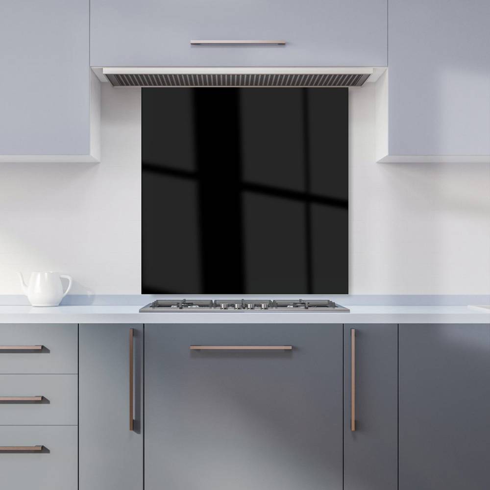 Warren Reed Designer Midnight Black Glass Kitchen Splashback 60 x 60 cm Splash Guard