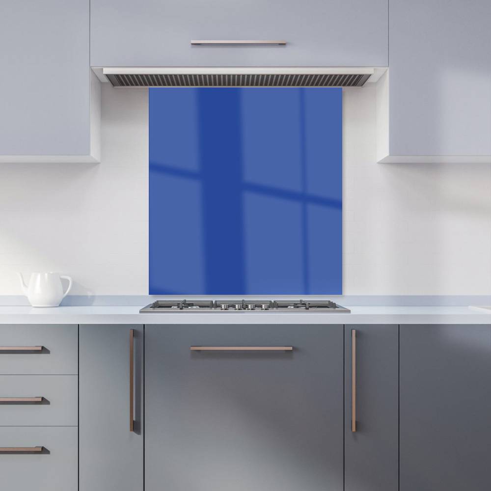 Warren Reed Designer Royal Blue Glass Kitchen Splashback 75 x 70 cm Splash Guard