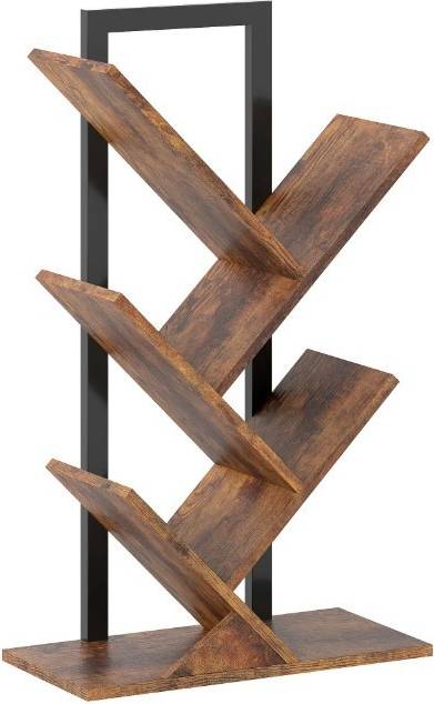 Homcom 5-Tier Tree Bookshelf With Steel Frame Book Shelf