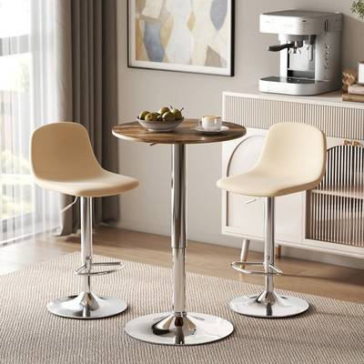 Homcom Round With Adjustable Height Bar Table