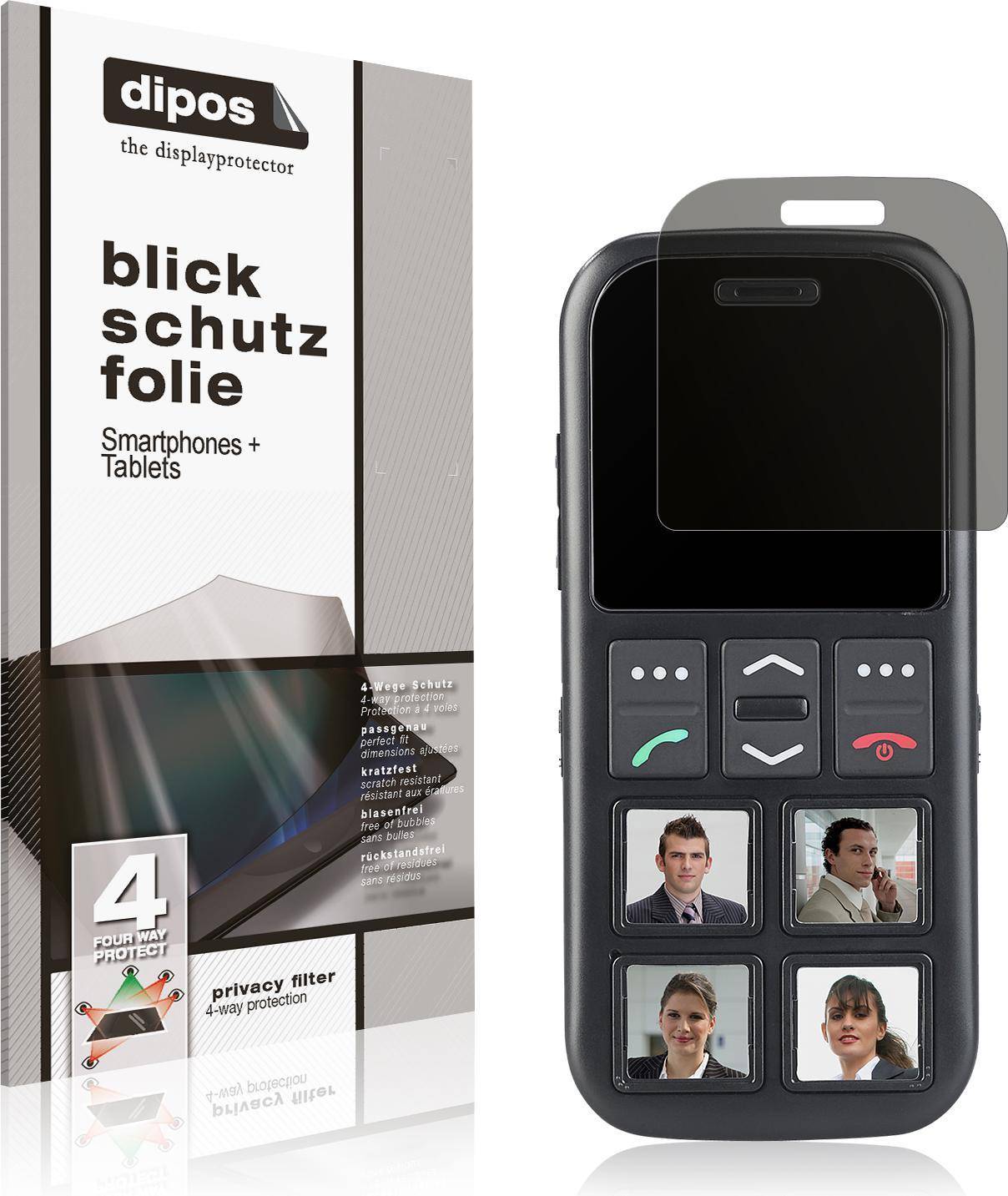 Dipos Screen Protector For Simvalley Mobile Rx-820.gps Privacy Filter 4-Way