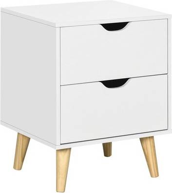 Homcom With Drawer White Bedside Table