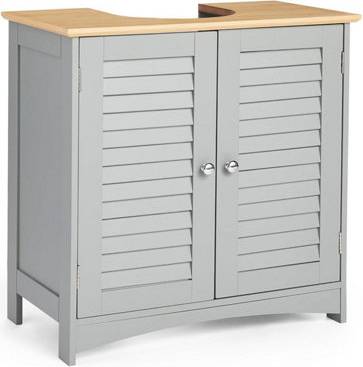Grey shelves for wall Under Sink Storage Unit With Doors