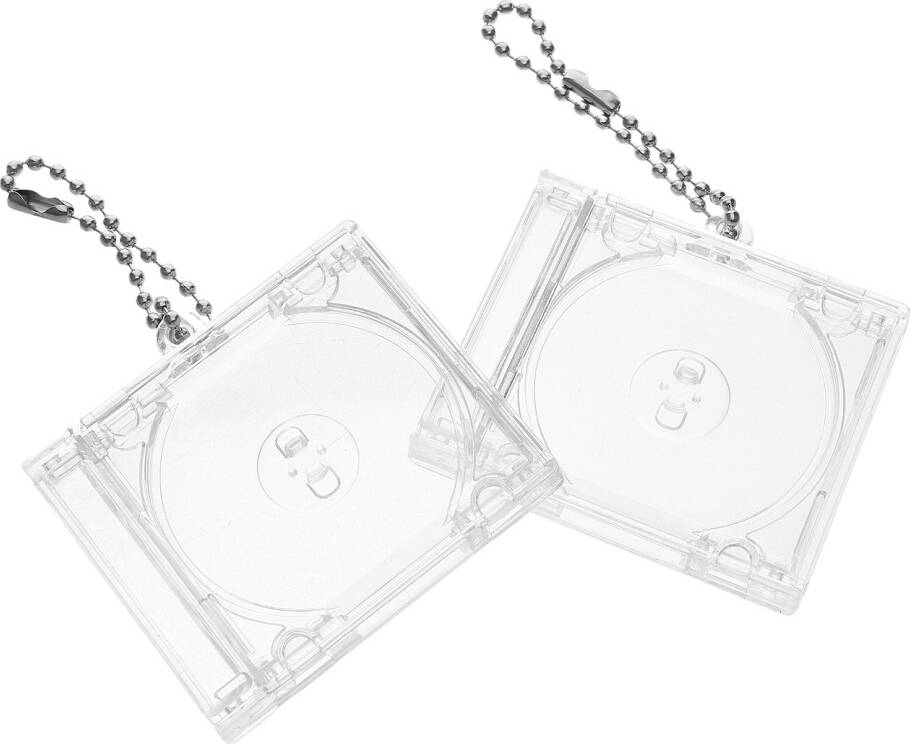 ABOOFAN Mini Cd Case Keychain Durable 2pcs