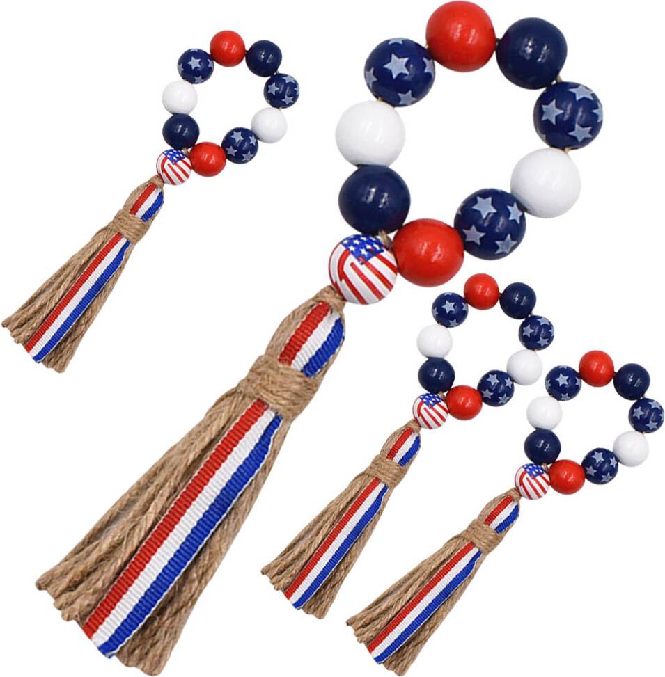 Inoomp 3 Pcs Beaded Rings Rustic Holders Napkin Ring
