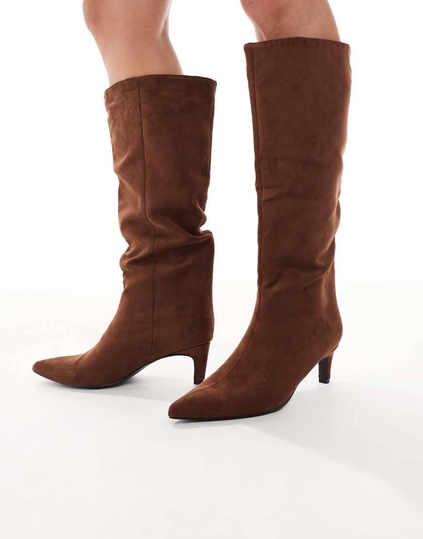 Stiefel Wildlederimitat Rostbraun