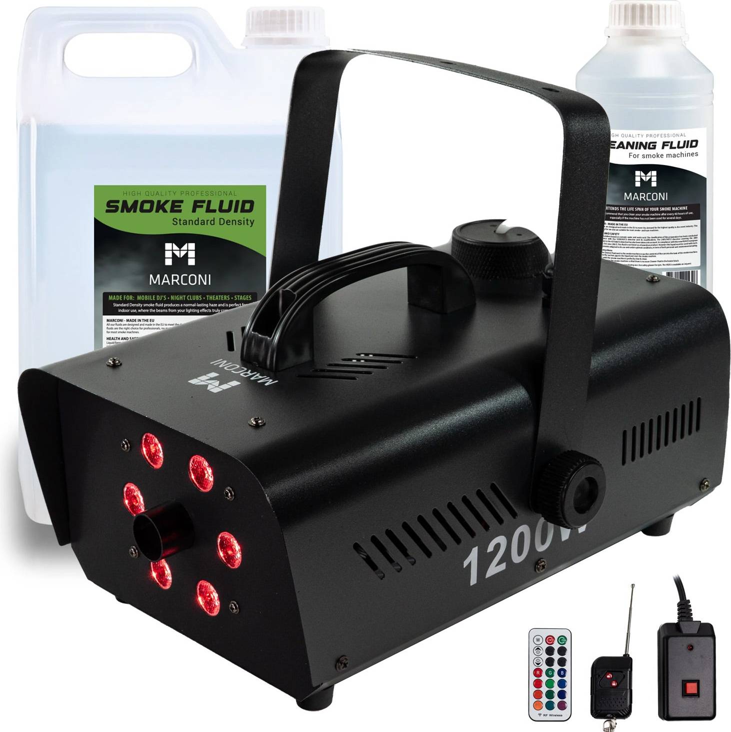 1200W 6 LED Røykmaskin Bundle