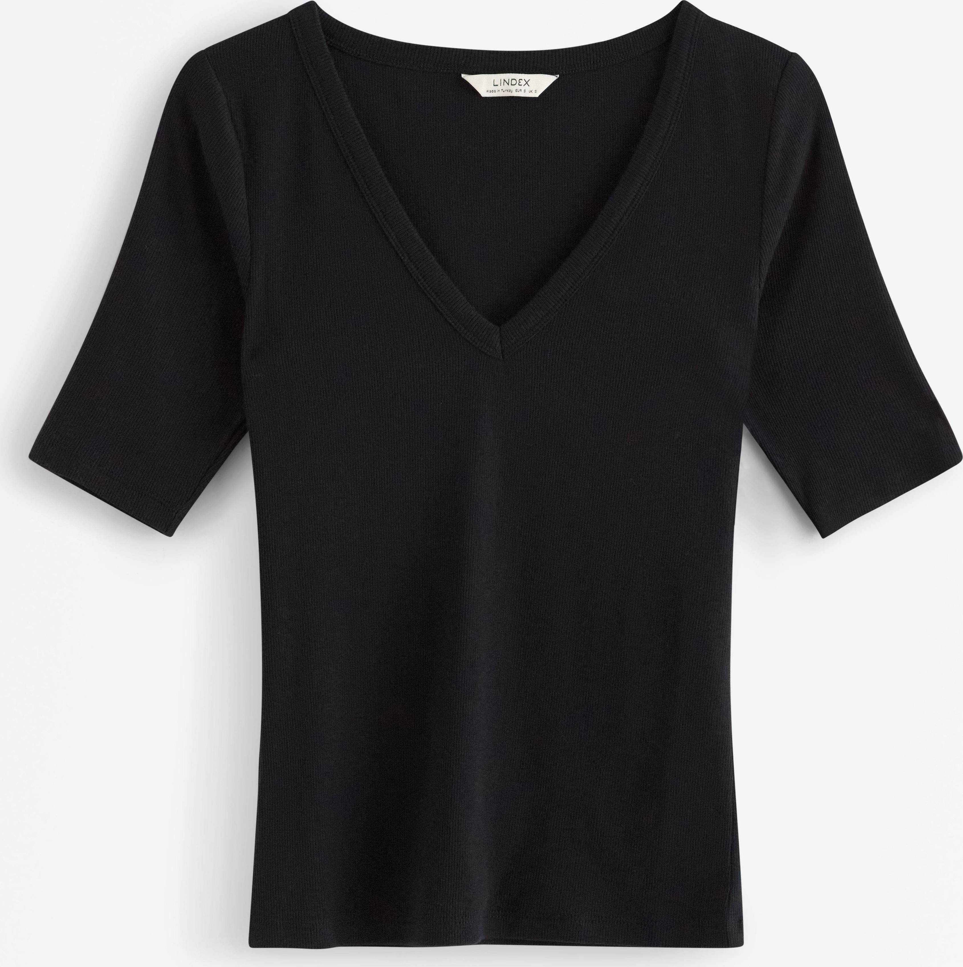 Lindex Ribbad Kortärmad Topp
