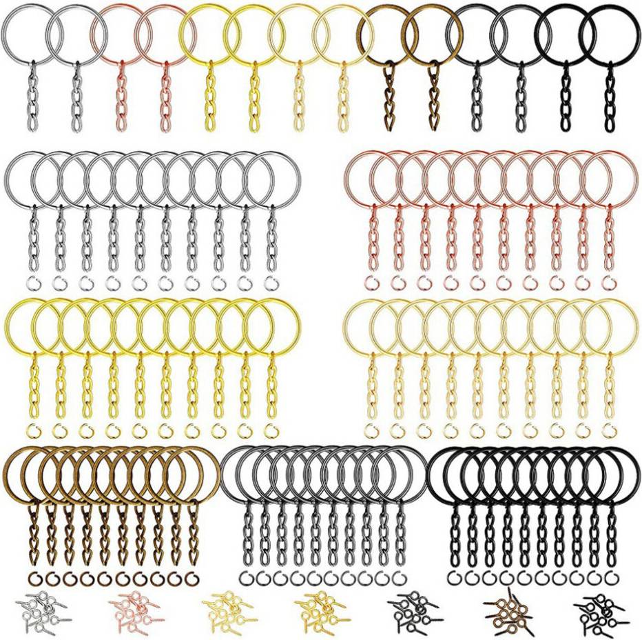 ABOOFAN Split Rings Epoxy Resin Keychain Pendant