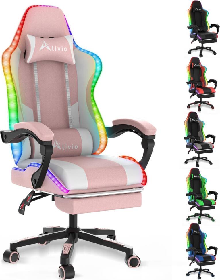 Wireless App Control LED Gaming Chair - Pink