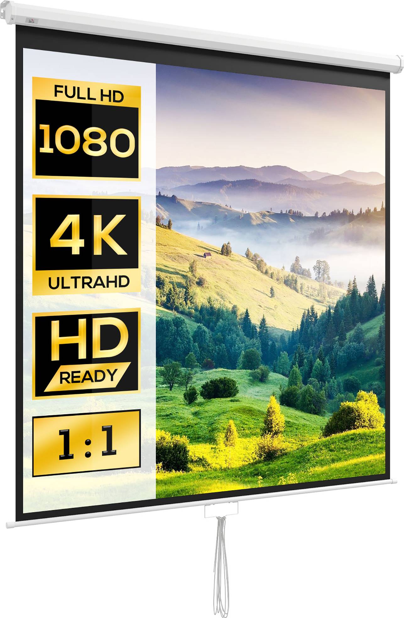 4k lærred Homcom Beamer Leinwand 1:1 Hd 4k Rollo