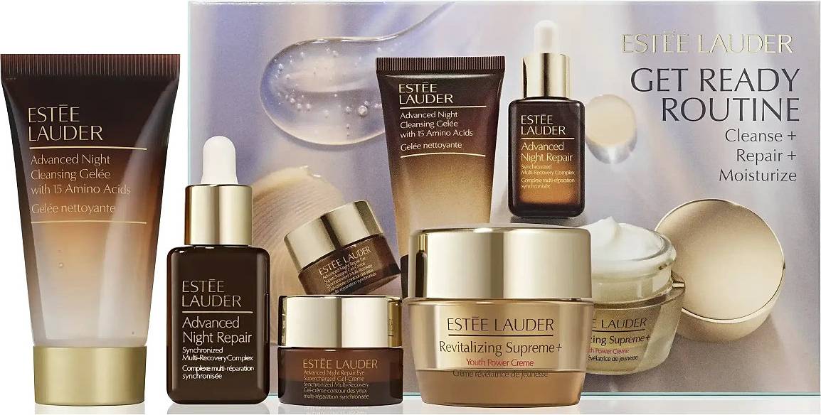 Estée Lauder Get Ready Routine Cleanse Repair Moisturize Starter Set Nude