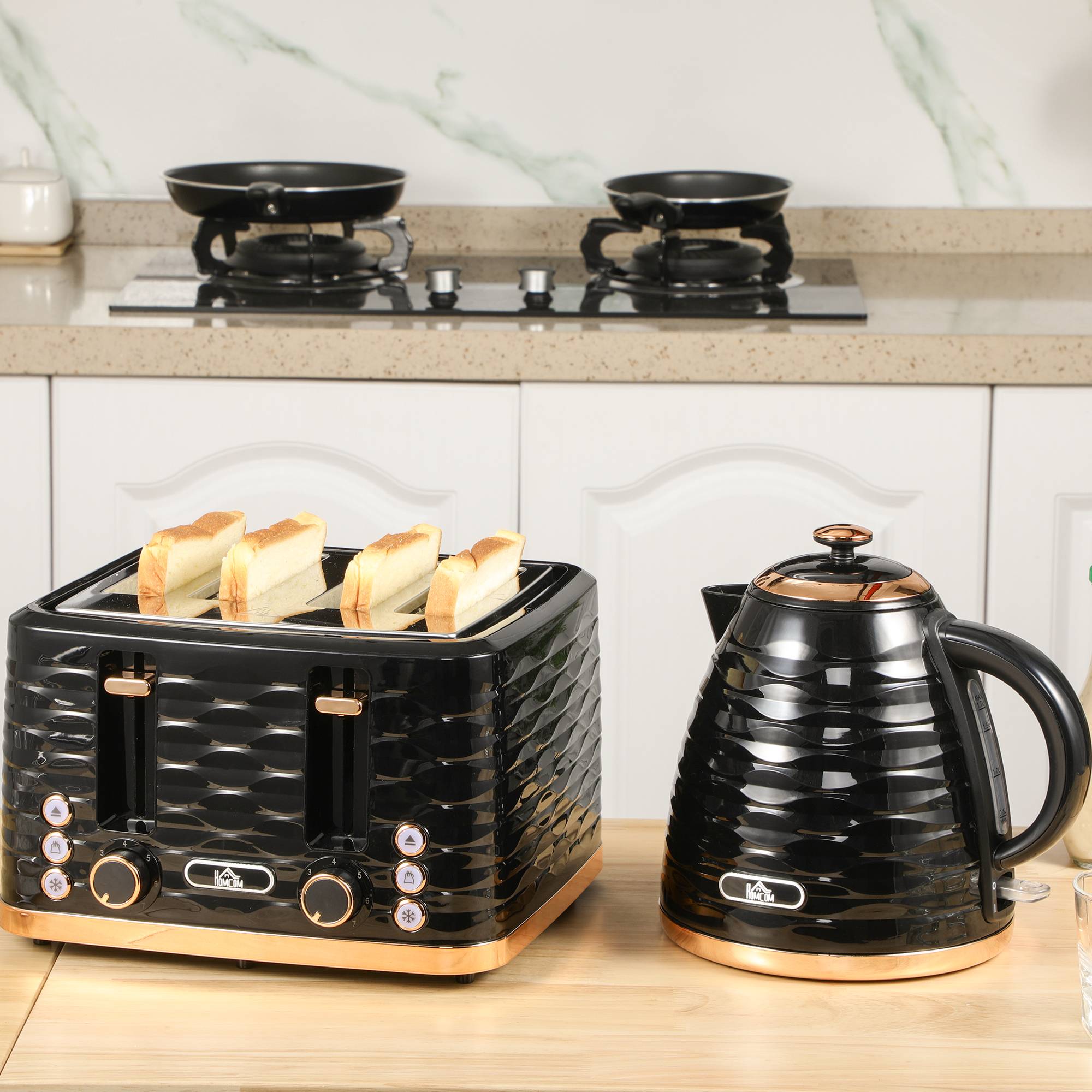 Homcom Kettle And Toaster Set 1.7L 4 Slice