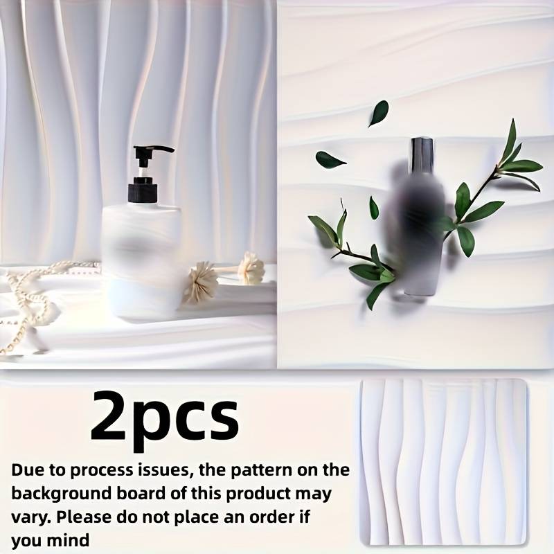 Temu 2pcs 3D Wave Pattern PVC Photography Backdrop