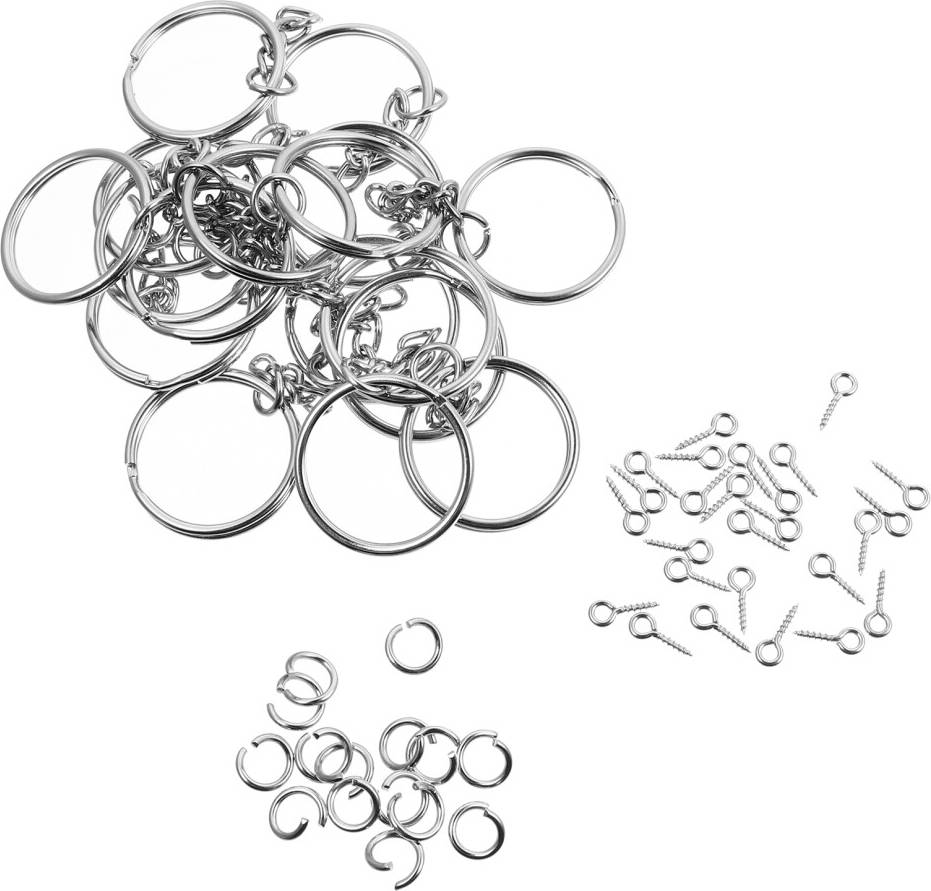 Inoomp DIY Key Chain Accessories Screw Eye Pins Jump Rings