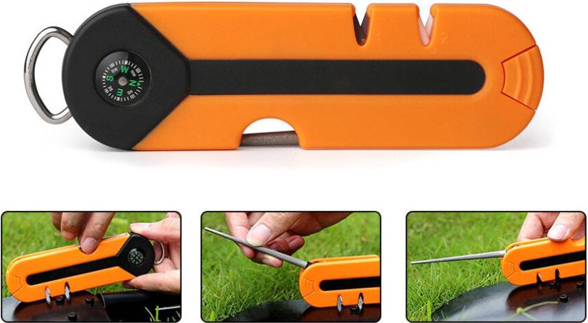 Greenzech Portable Multi-Function Compass Whistl Sharpener