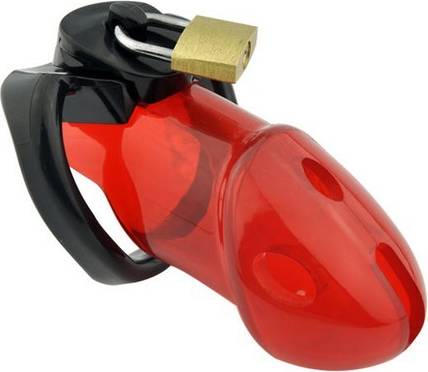 Chastity CockLock Rikers Locking Chastity Device Red
