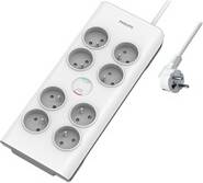 Philips Multiplug Surge Protector 8 Socket 2m White